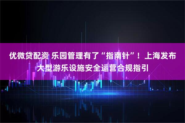 优微贷配资 乐园管理有了“指南针”！上海发布大型游乐设施安全运营合规指引