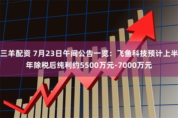 三羊配资 7月23日午间公告一览：飞鱼科技预计上半年除税后纯利约5500万元-7000万元